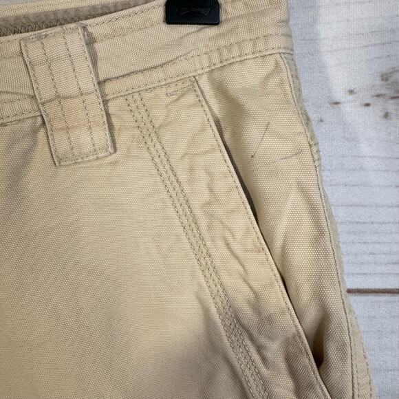 Columbia Khaki Flat Front Shorts Size 32x11 - Picture 2 of 7